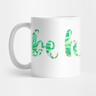 Be Happy Bright Green Leaves Mug